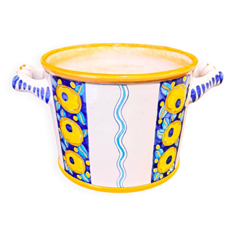 Signed glazed ceramic ice buckets