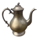 Large old English 19th century gilded metal teapot