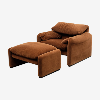 Armchair with footstool by Maralunga for Cassina
