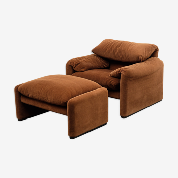 Fauteuil avec repose-pieds de Maralunga pour Cassina