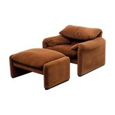 Fauteuil avec repose-pieds de Maralunga pour Cassina