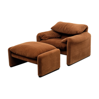 Armchair with footstool by Maralunga for Cassina