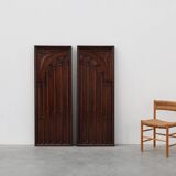 Large Carved Portuguese Oak Wall Panels, 1850s, Set of 2