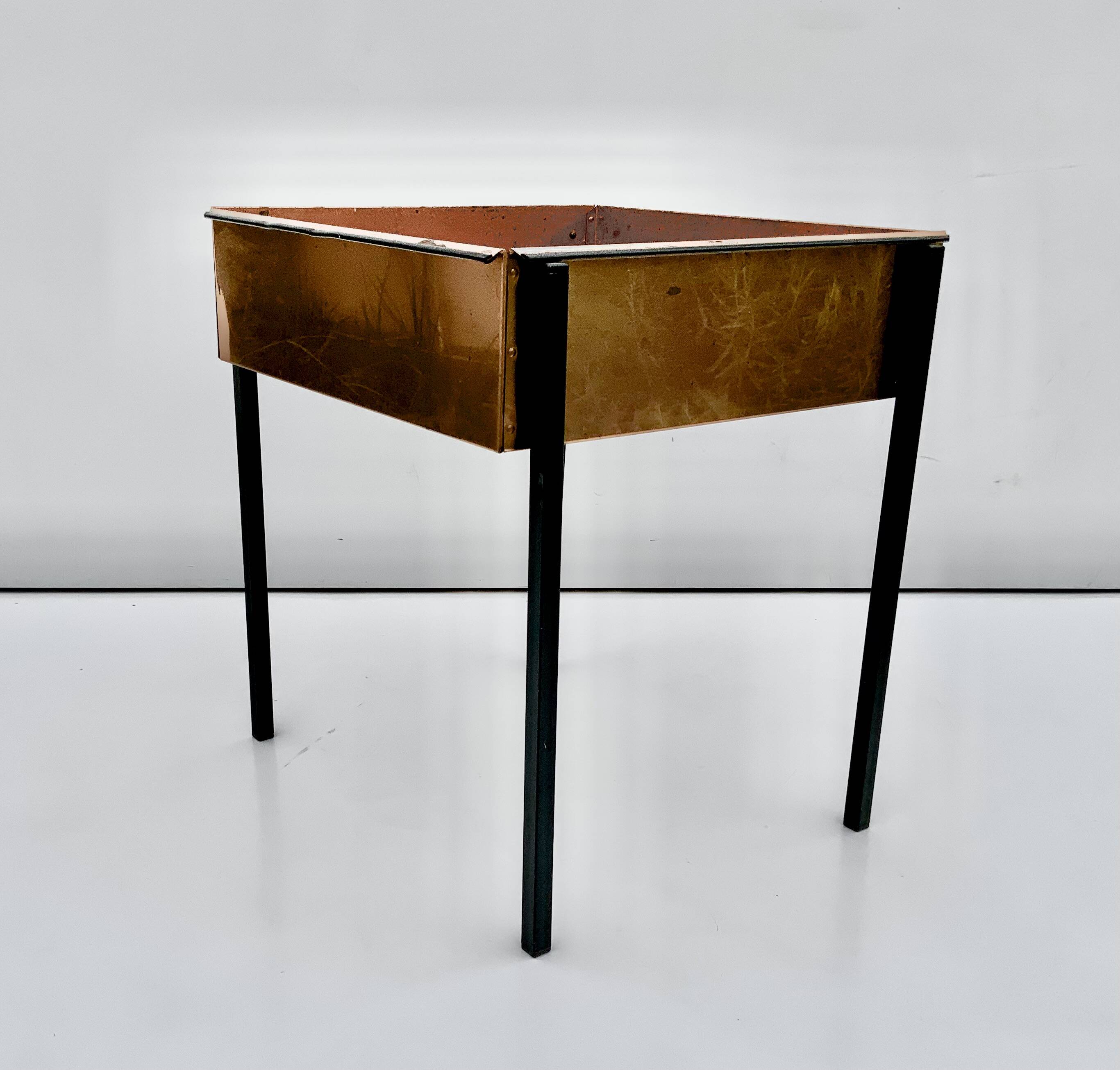 Hans Agne Jakobsson Square Copper Flower Table/ Pot Planter, AB Markaryd Sweden 1950s