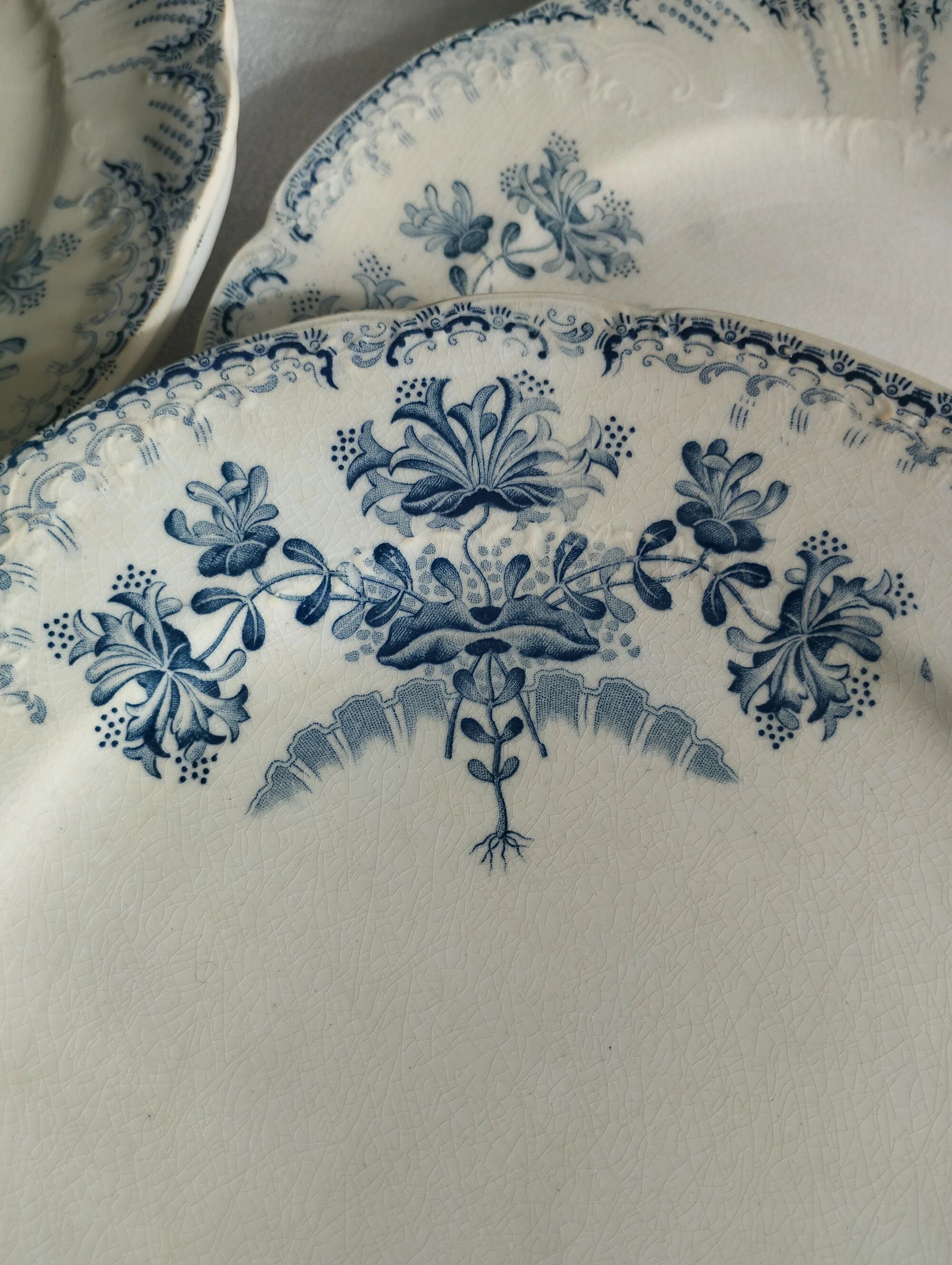 "Regency" - 6 flat plates ironstone St-Amand & Hamage