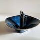 Vase céramique bleue vintage
