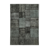 Hand-Knotted Oriental Overdyed 171 cm x 246 cm Black Patchwork Carpet