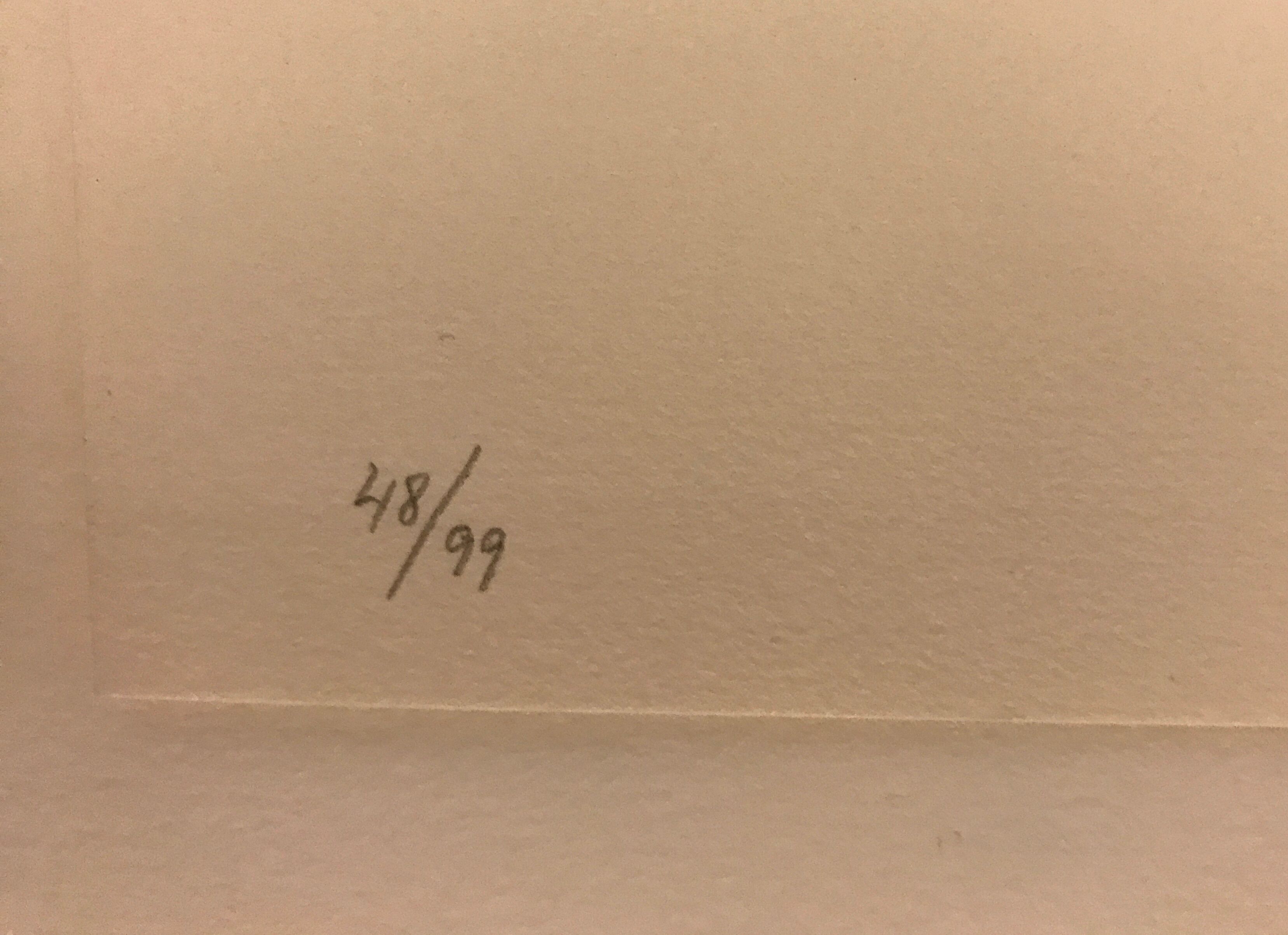 Original lithograph with signed embossing Kumi Sugai, S (3), 1990