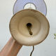 Beige ceramic lamp and iridescent white lampshade