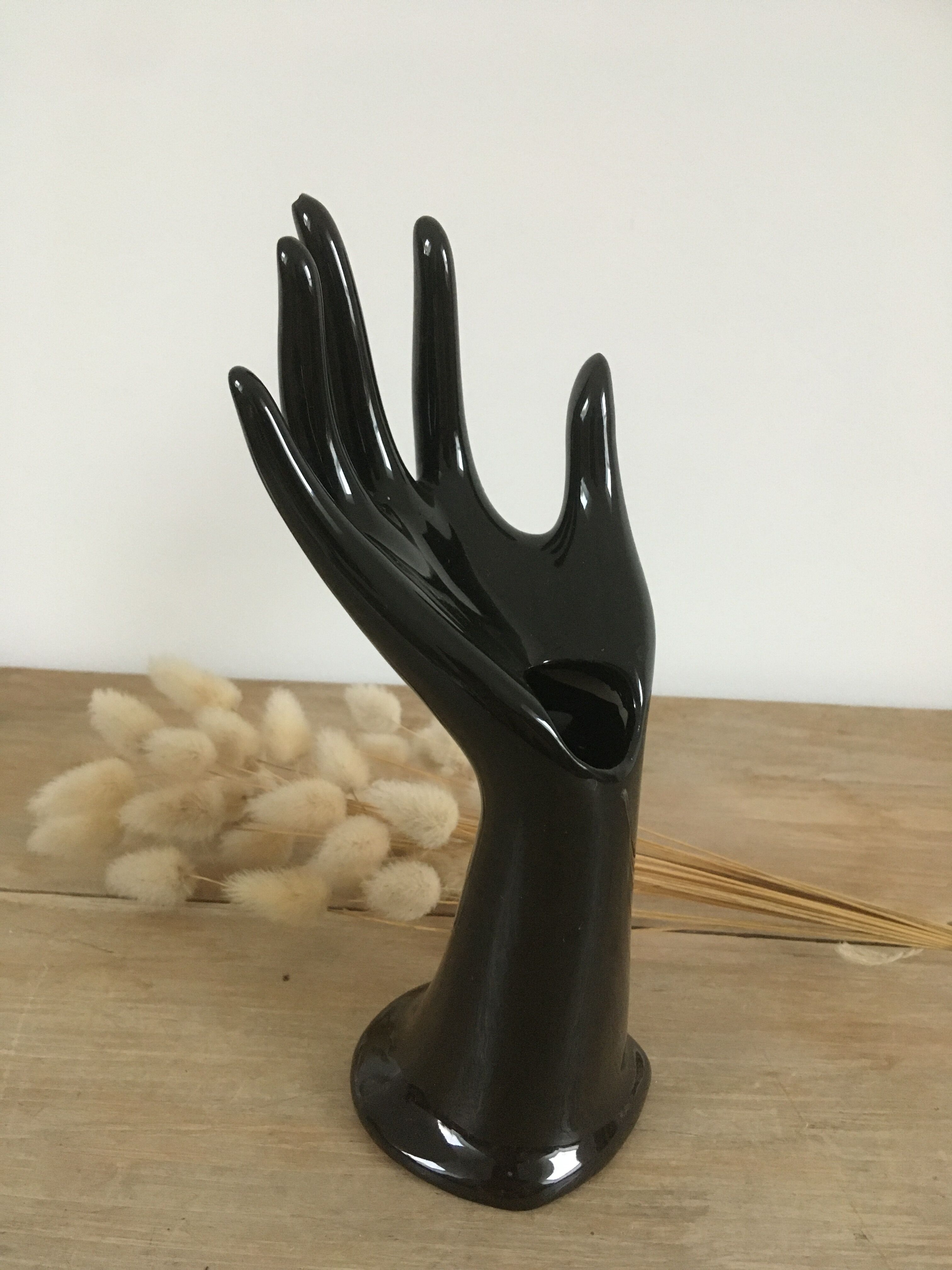 Vase soliflore hand black ring