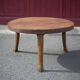 Wooden coffee table with cast iron legs