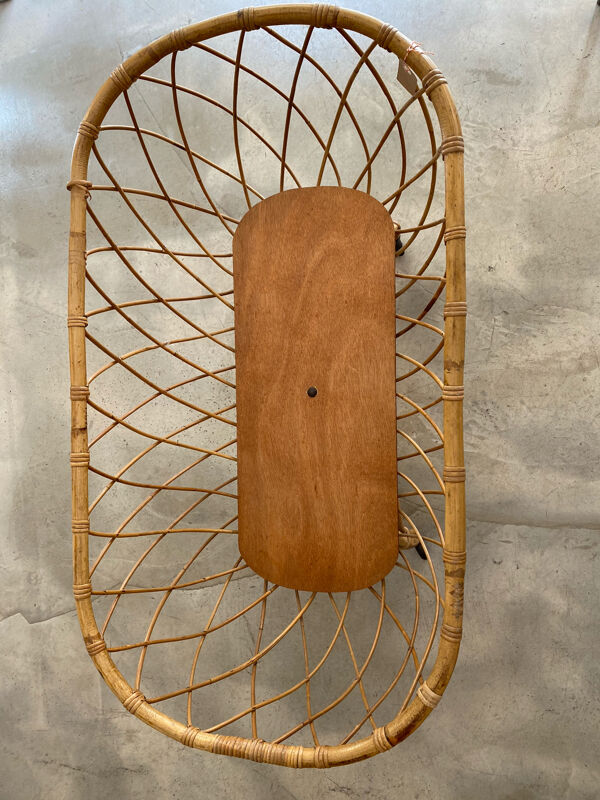 Berceau en rotin avec matelas