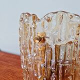 Amber glass wall lamp, design by Carl Fagerlund, Orrefors, 1960.