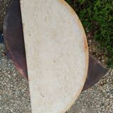 Commode ancienne style louis xv marqueterie plateau marbre