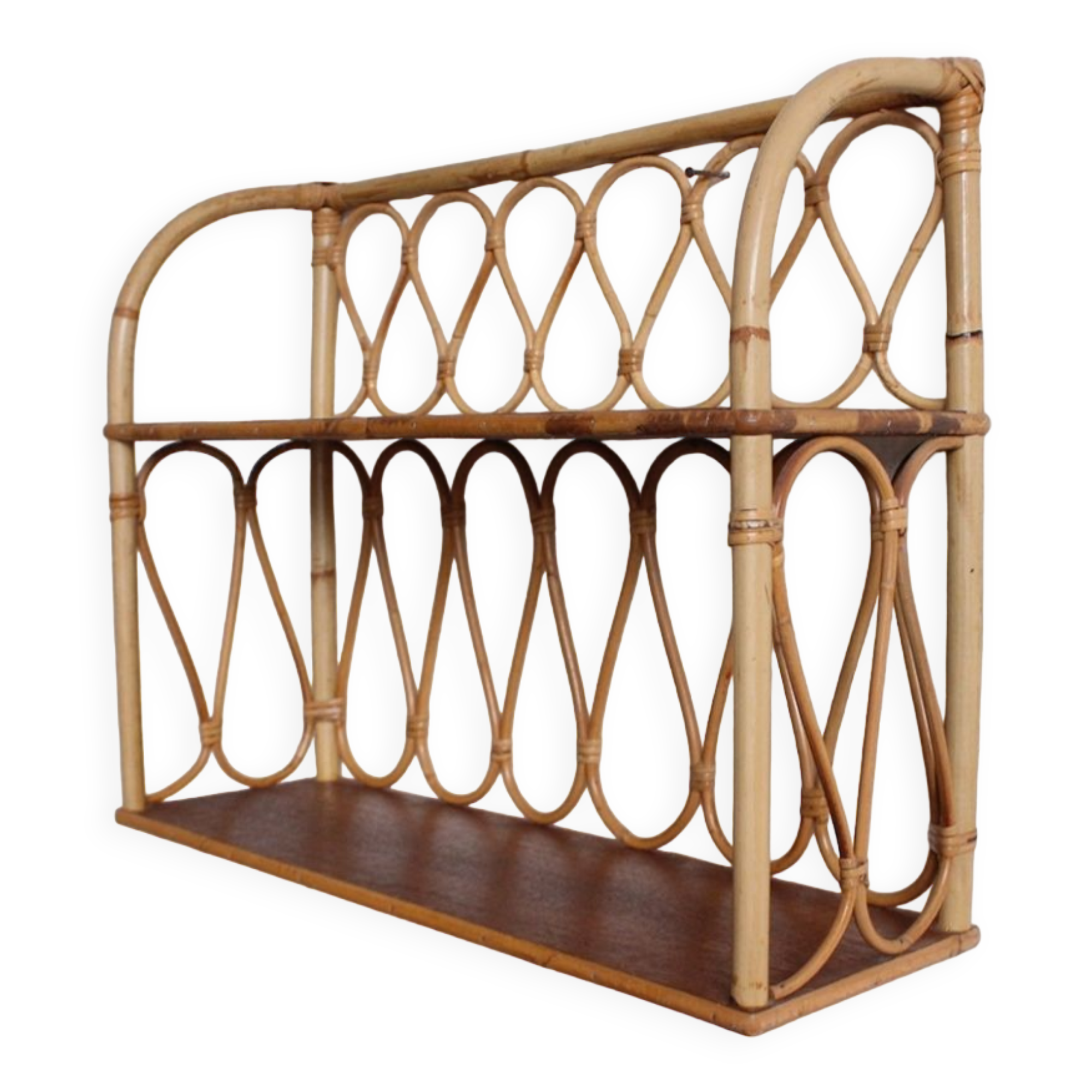 Rattan wall shelf 50s