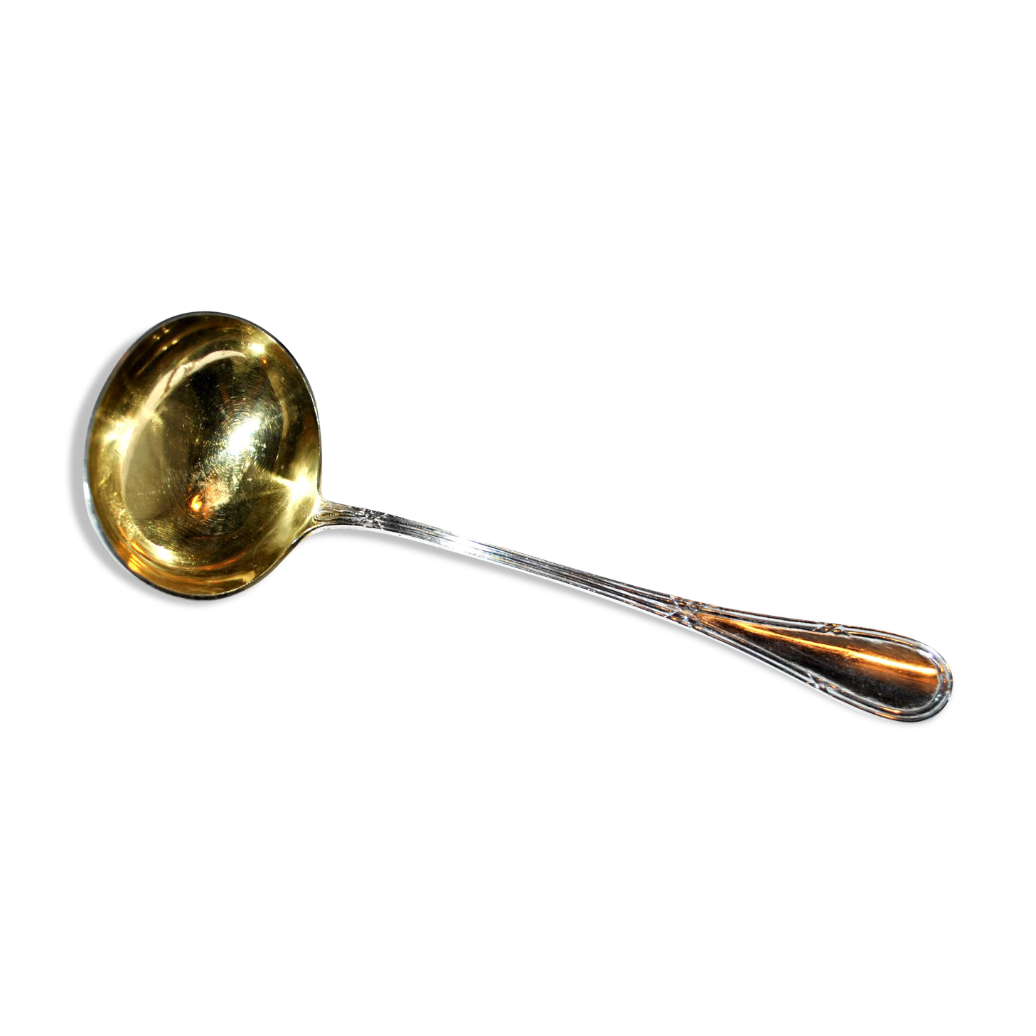 Old ladle in solid silver 800 - german sauce spoon 1890-1900