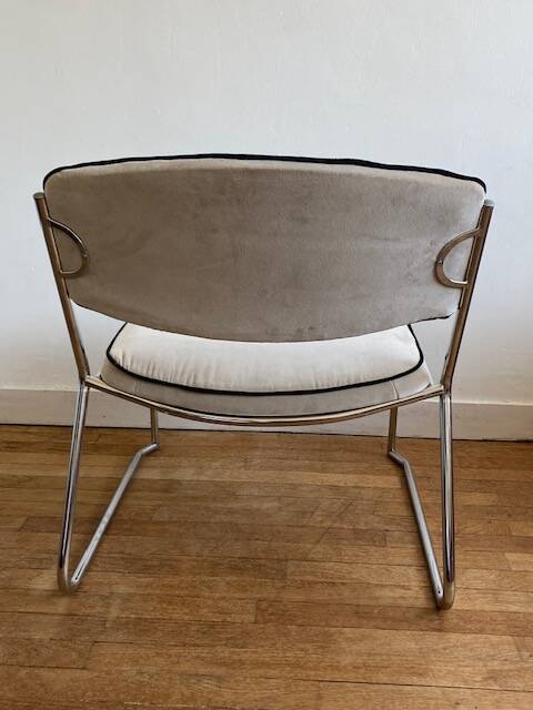 Vintage beige armchair from the 1970s.