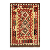 Traditional Tribal Kilim Rug, Multicolour Kilims Wool Area Geometric Carpet