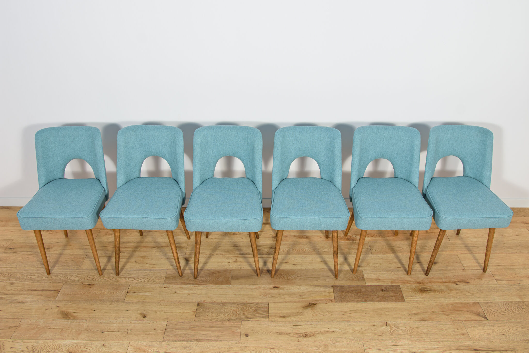 Shell chairs from Bydgoszcz furniture factory, 1960s, Poland set of 6