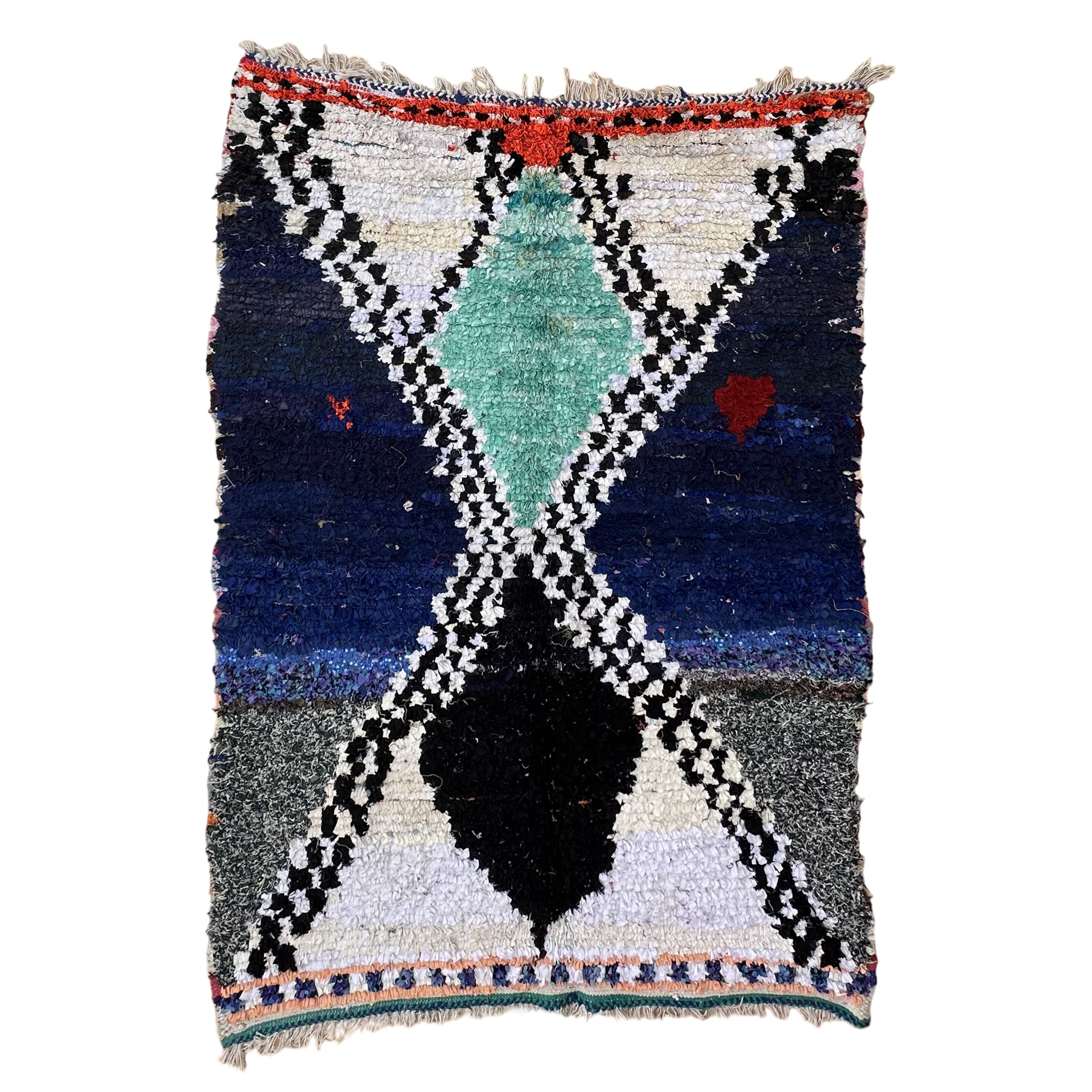 Colorful Boucherouite Berber rug - 133 x 188 cm