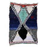 Colorful Boucherouite Berber rug - 133 x 188 cm