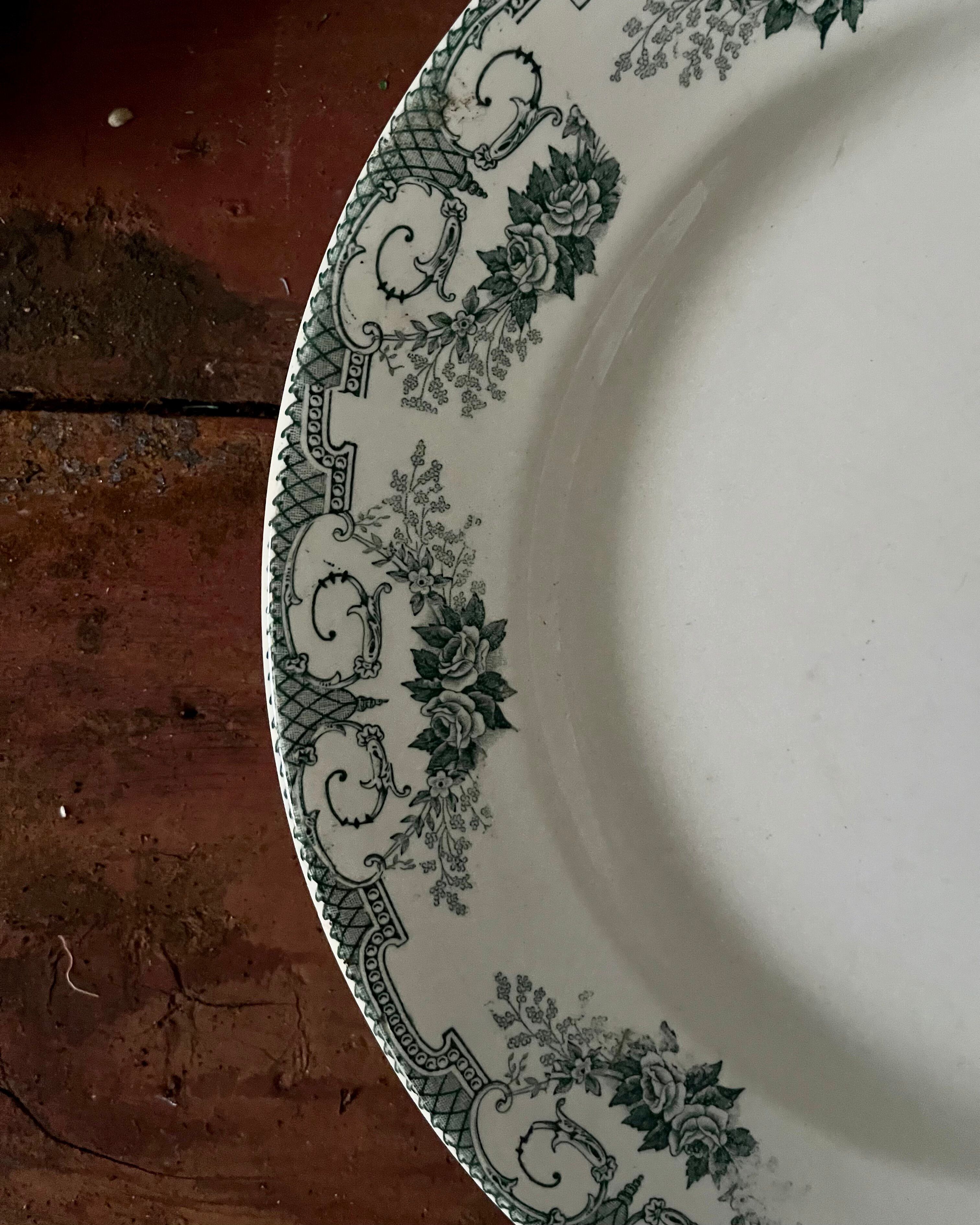 Large round ironstone dish Debray