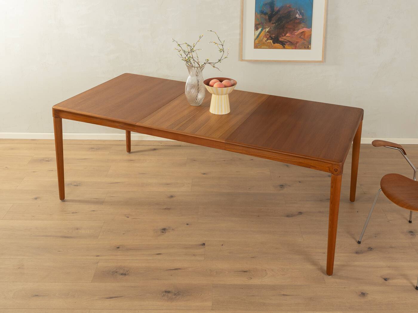 Rare extendable teak dining table by H.W. Klein for Bramin (1960s)