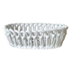 Woven white ceramic fruit bowl