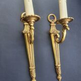 Pair of bronze wall sconces in Empire style