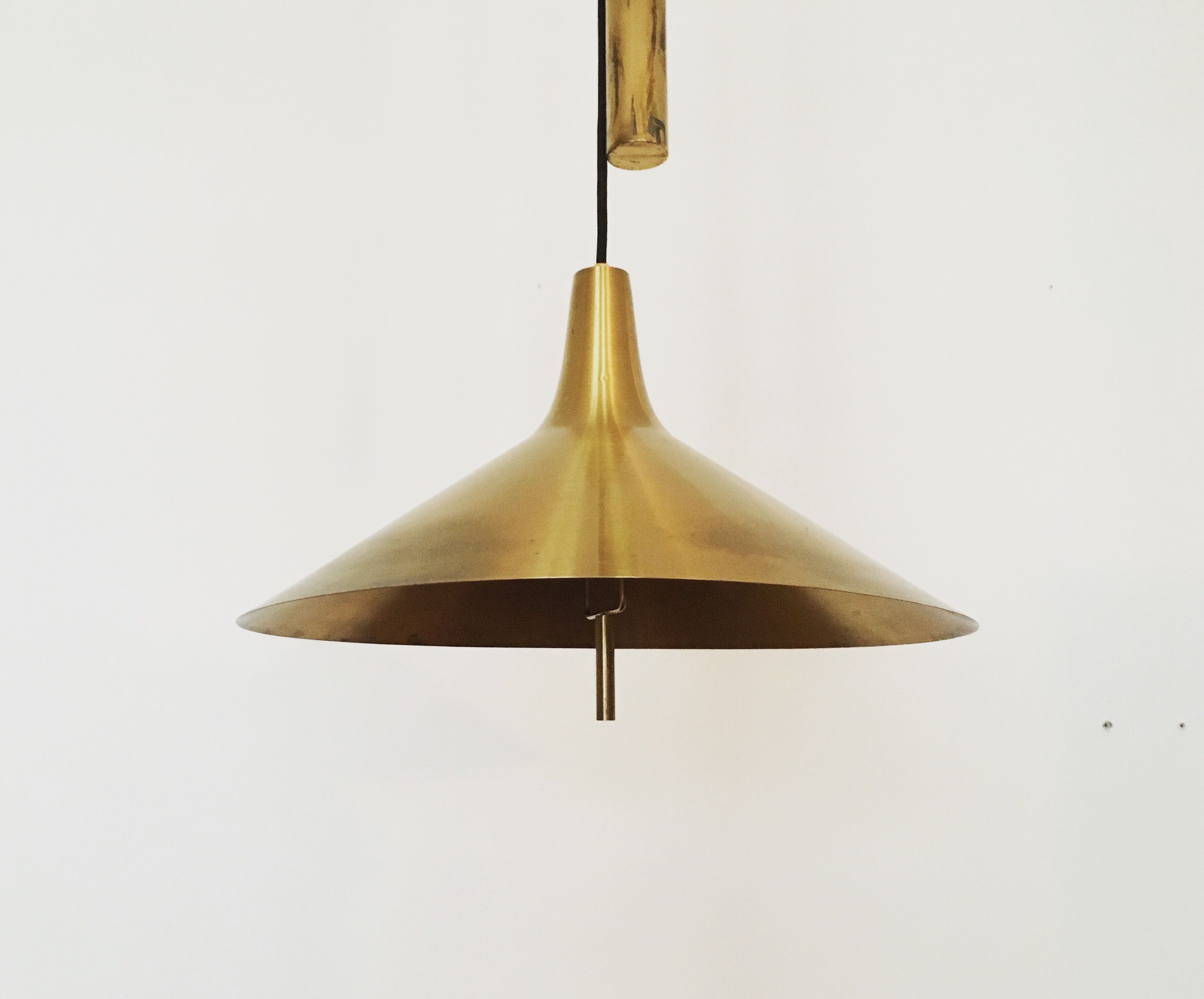 Mid Century Modern Fusijama brass pendant lamp by Th. Valentier