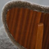 Danish chair from the mid-20th century, dining/office chair in lamb's wool, Eva Koppel, 1950s.