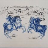 Salvador Dali: The Blue Riders, Original signed etching