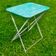 Vintage green and white painted metal folding garden table 1950