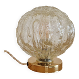 Textured Cast Amber Globe Lamp