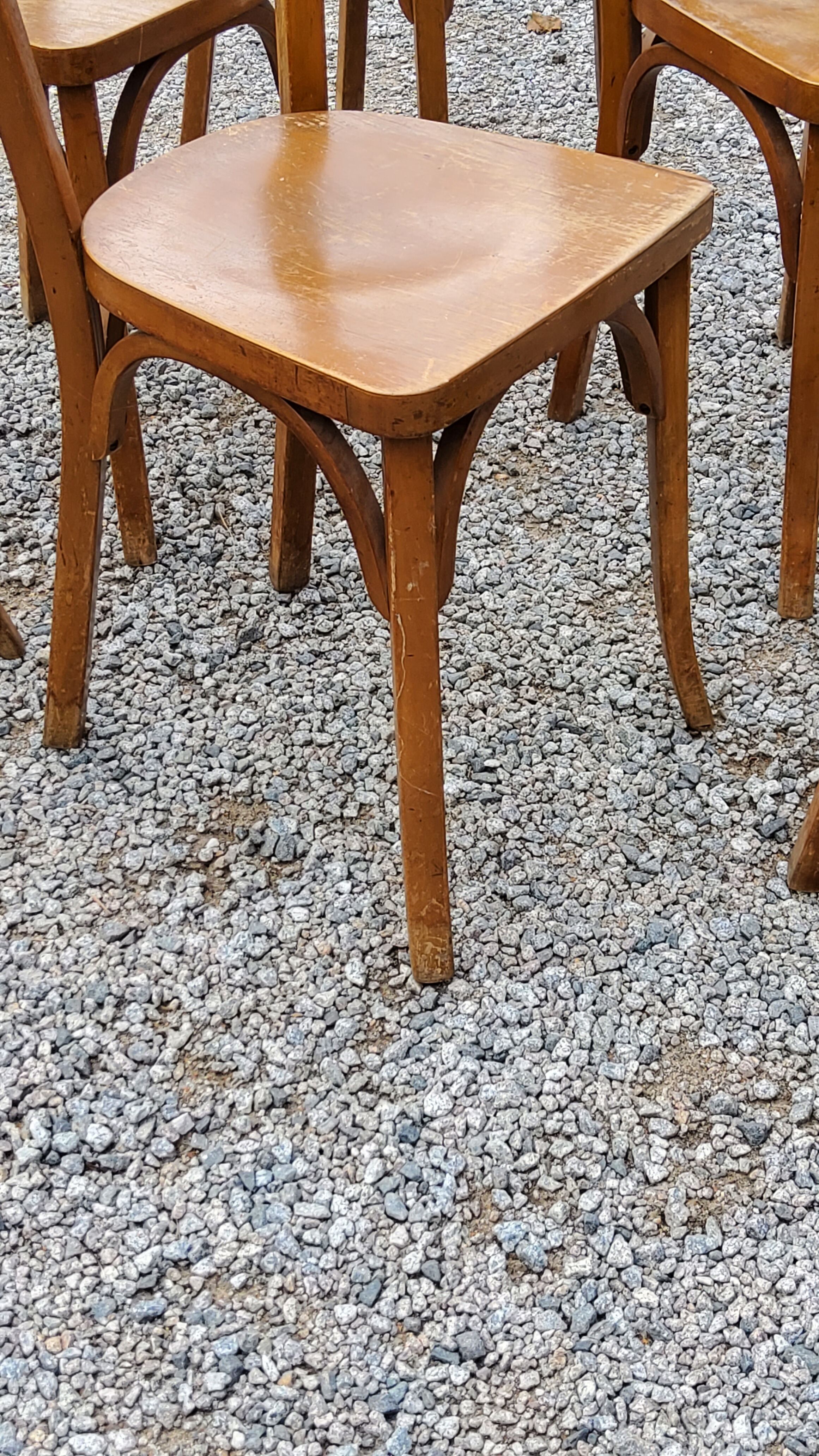 Set of 6 Baumann bistro chairs from the 50s stamp with iron