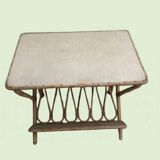 Rattan Side Table / Magazine Rack