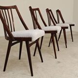 Set of 4 grey bouclette chairs by Antonin Suman