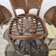 Ensemble table et quatre chaises en osier et bambou par Vivai Del Sud, 1970