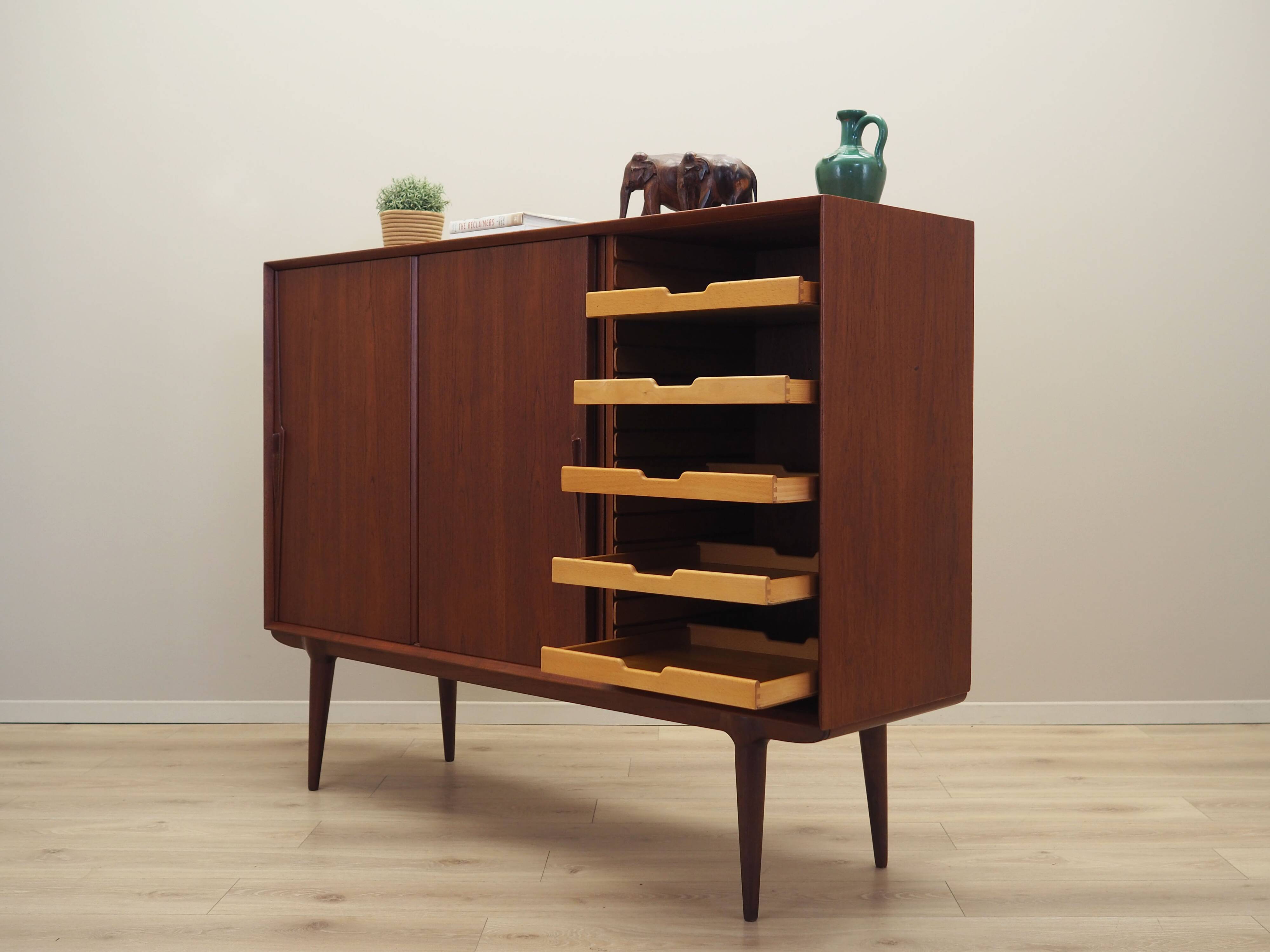 Teak highboard, Danish design, 1970s, manufacturer: Omann Jun