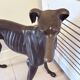 Monumental Bronze Statue of an Italian Greyhound / Whippet – Large Antique Sculpture Representing a Dog