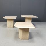 Vintage travertine nesting tables or side tables, 1970s