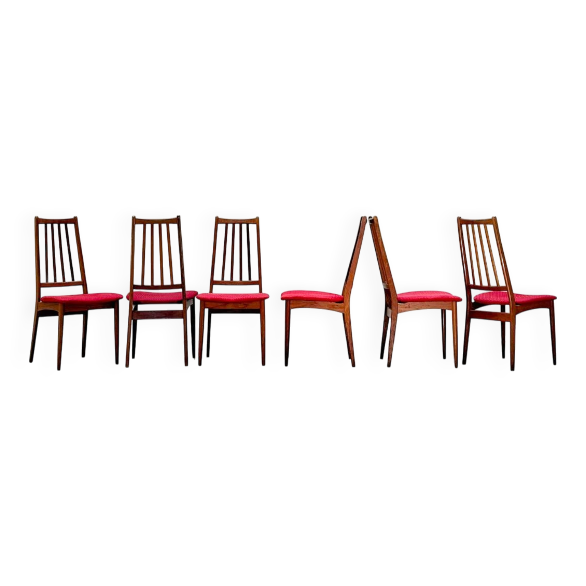 A Set Of Six Danish Dining Chairs (Original Condition And Uphosltery)