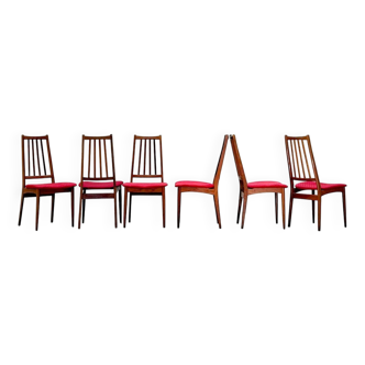Ensemble de six chaises de salle à manger danoises (état et rembourrage d'origine)