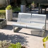 Perforated metal garden bench