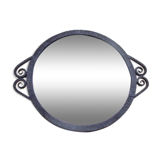 1930 hammered metal mirror - 46x37cm