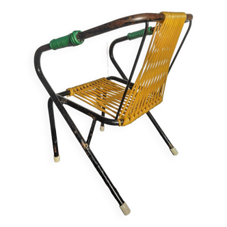Scoubidou children's chair vintage 50s