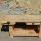 Superb old beech wood carpenter's workbench - Trade furniture - Console