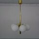 Sputnik brass and glass ceiling chandelier from Kaiser Idell / Kaiser Leuchten, Germany, 1960s