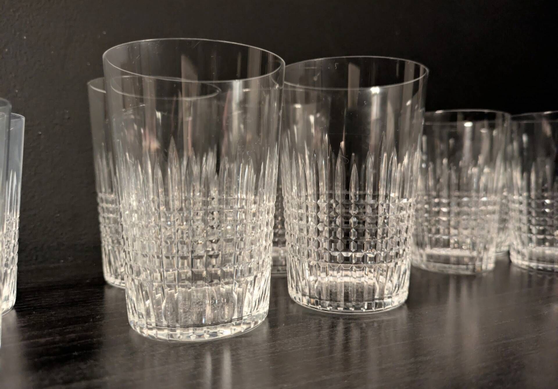 Set of 11 crystal cups from Baccarat/Nancy (Company of