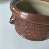 Stoneware pot Corneau Myennes decorated with hares
